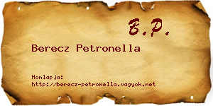 Berecz Petronella névjegykártya